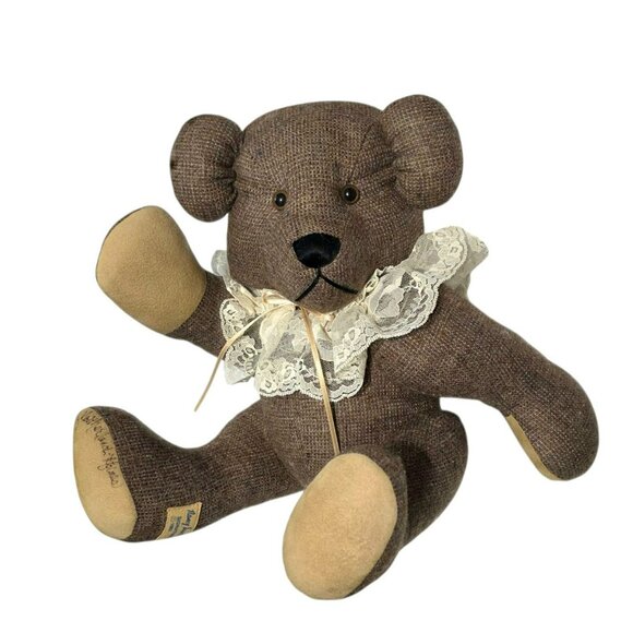 1985 Nancy Southerland Holmes Signed Teddy Bear Tweed 16” Stuffed Plush Vintage - Picture 5 of 15